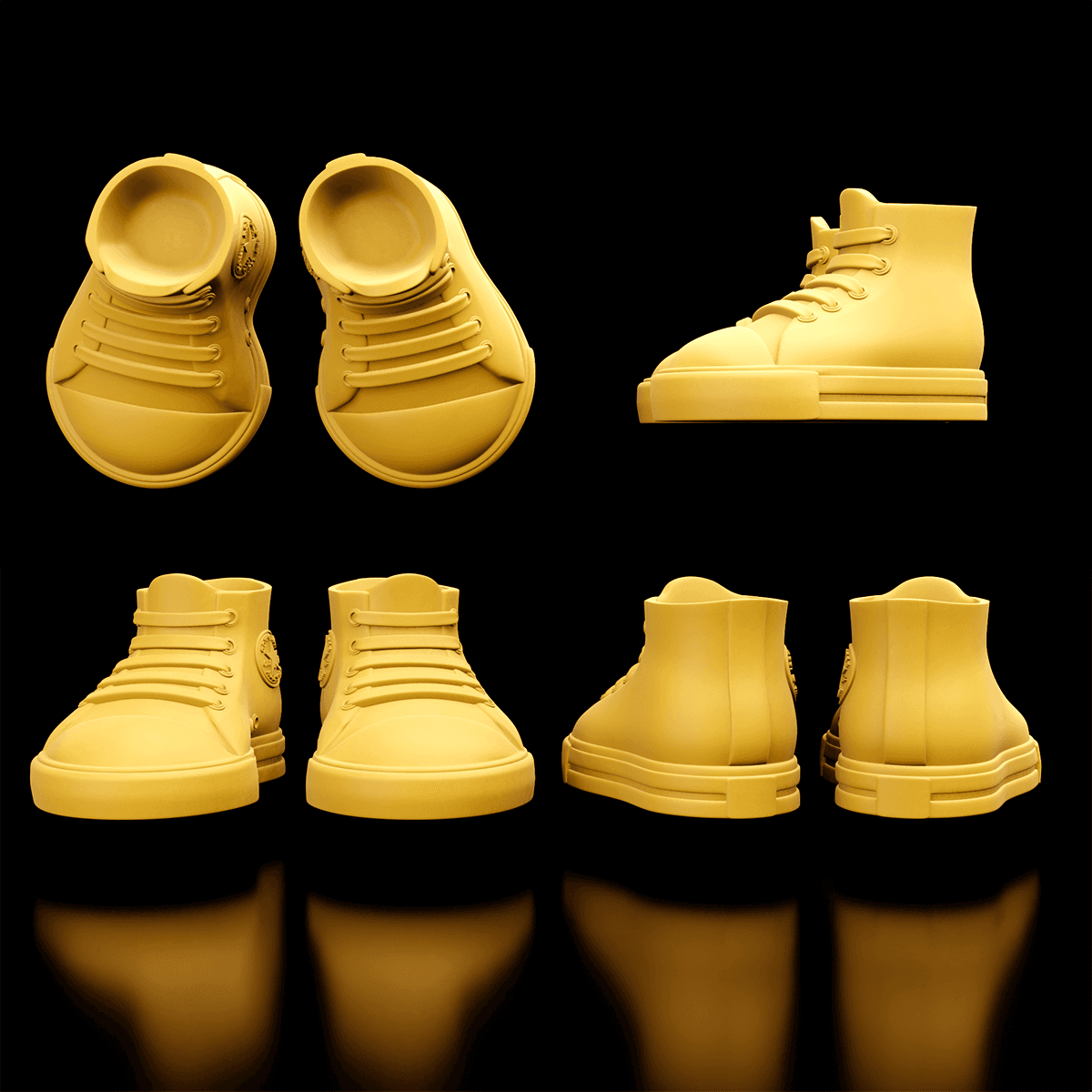 Chunky Converse Allstar Hightops 3d model