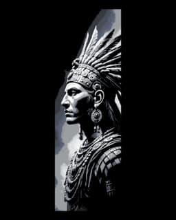 Statues of an Aztek Chief - Set of bookmarks 3d model