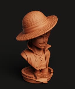 Straw Hat Pirate Bust Multi-Color 3MF | Anime Statue | Bambu Ready 3d model