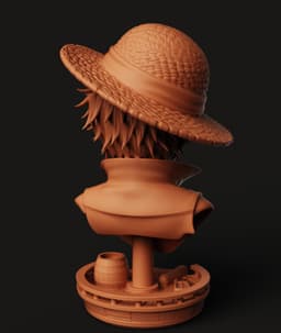 Straw Hat Pirate Bust Multi-Color 3MF | Anime Statue | Bambu Ready 3d model