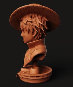 Straw Hat Pirate Bust Multi-Color 3MF | Anime Statue | Bambu Ready 3d model