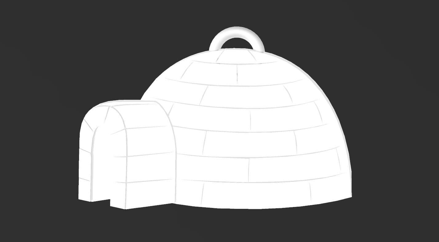 Snow Igloo Keychain Keyring Tab Puller 3d model