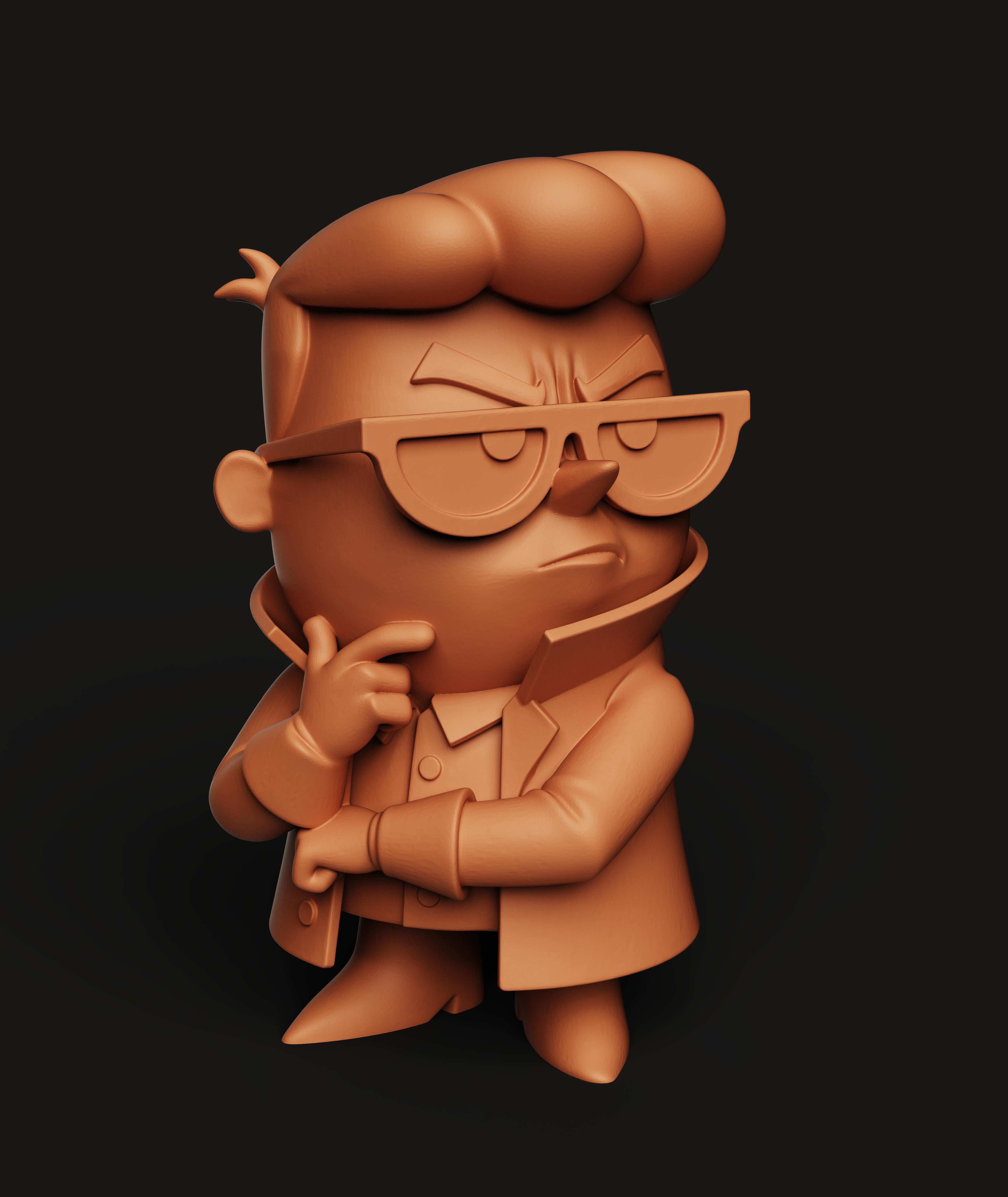 Dexter Boy Genius Statue | Cartoon Laboratory Miniature | Multi-Color 3d model