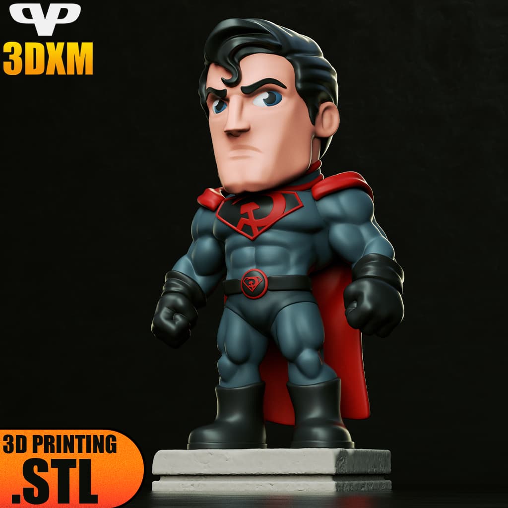 Superman Red Son Chibi STL for 3D Printing ChibiSTL 3DXM 3d model