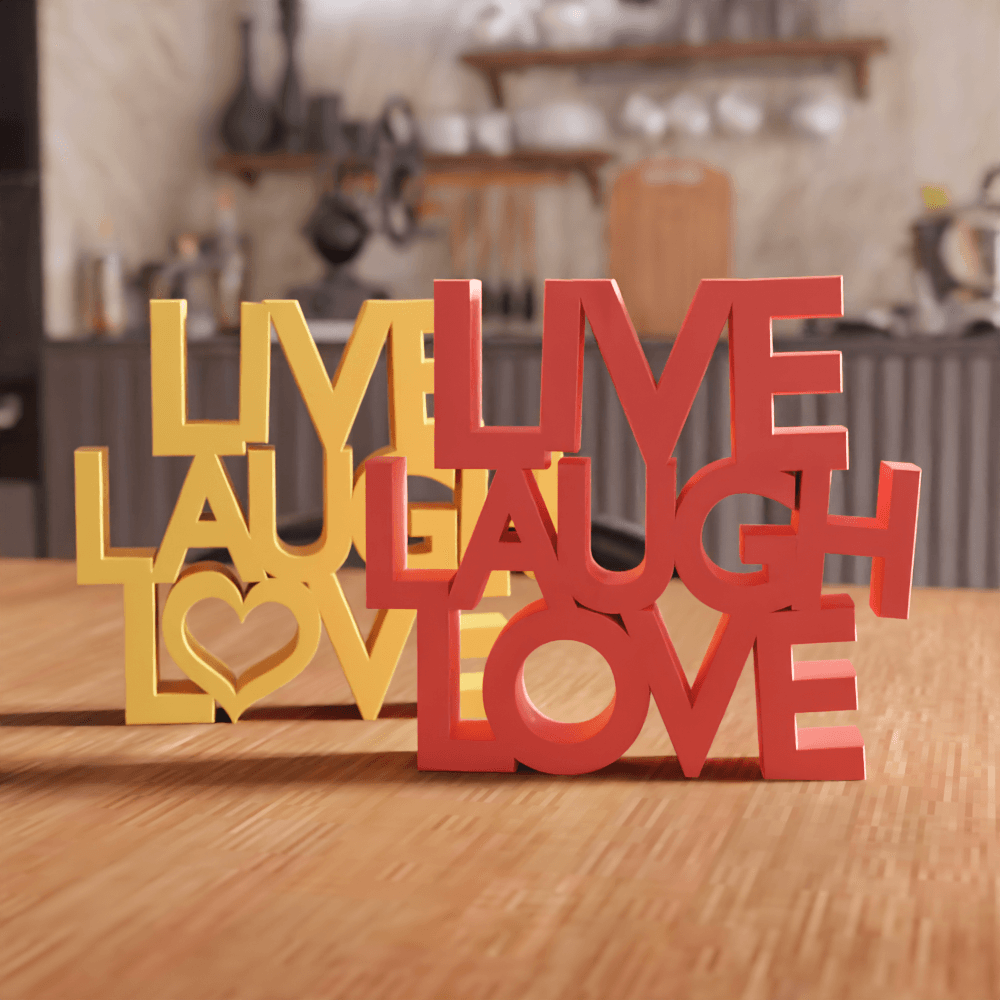 Live Laugh Love Decorative Desk Sign 3d model