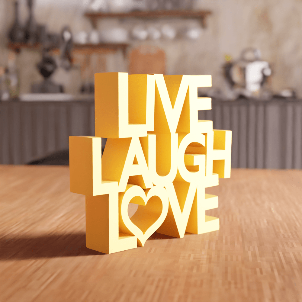 Live Laugh Love Decorative Desk Sign 3d model