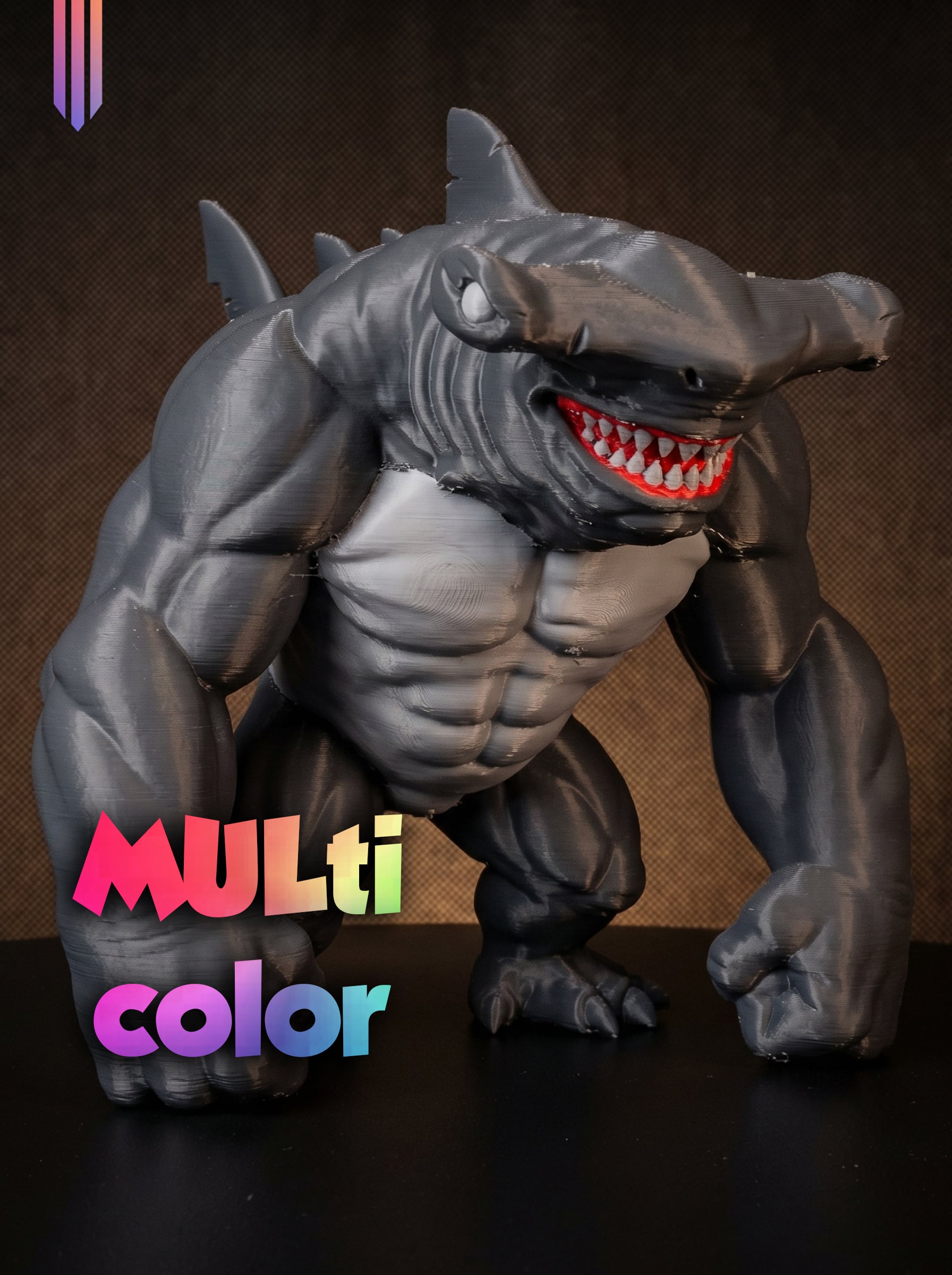 Buff Shark Monster 3MF | Creature Multi-Color | FDM 3d model