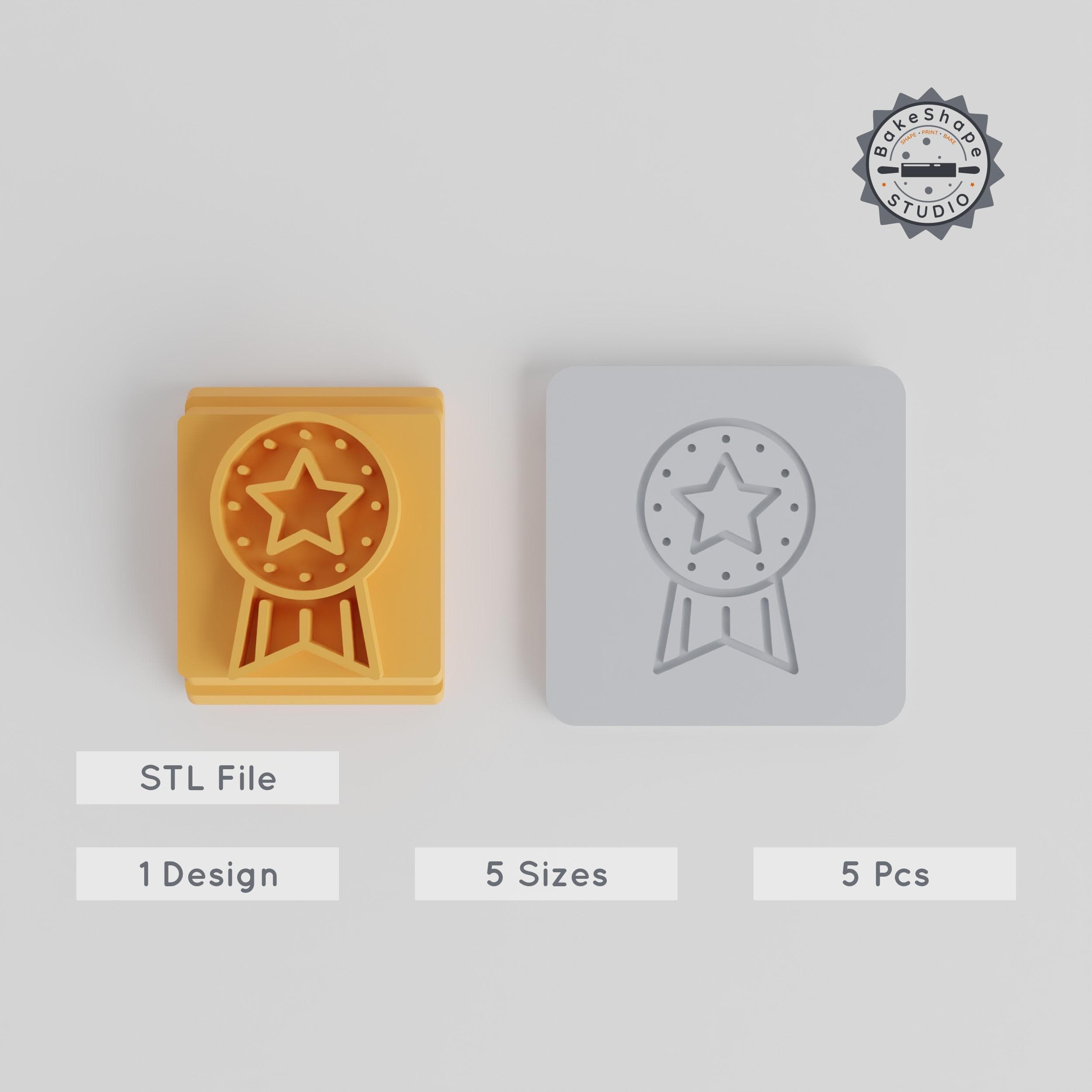 Clay & Cookie Stamp Set, 5 Sizes, 20-40mm, Reward Motifs, Perfect for Fondant & Soft Materials PRODUCT_1908 3d model