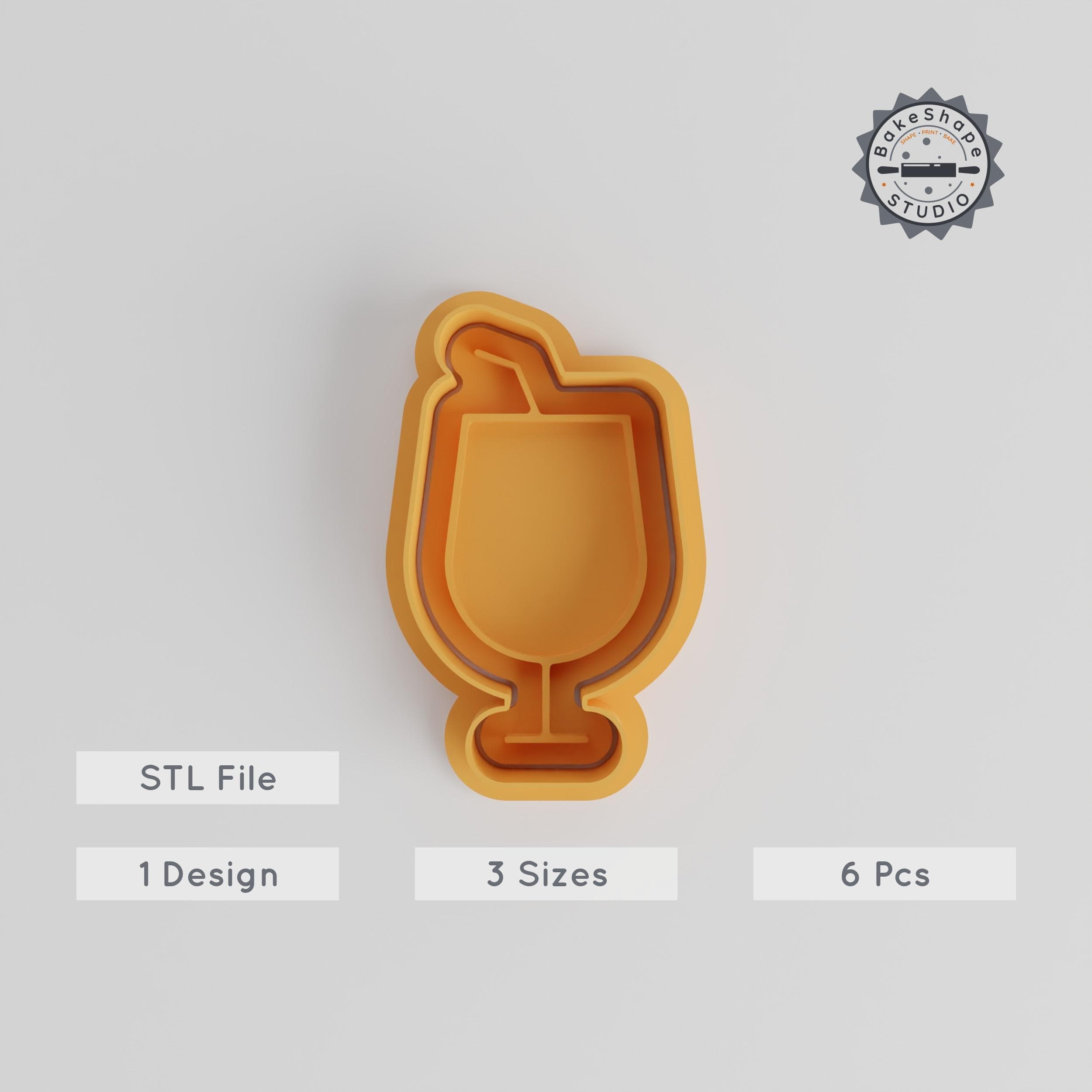 Juice Cutter & Stamp Set, Cookie & Fondant Shapes, S/M/L Sizes, 6pc Refreshing Drink Design, Perfect for Baking PRODUCT_4903 3d model