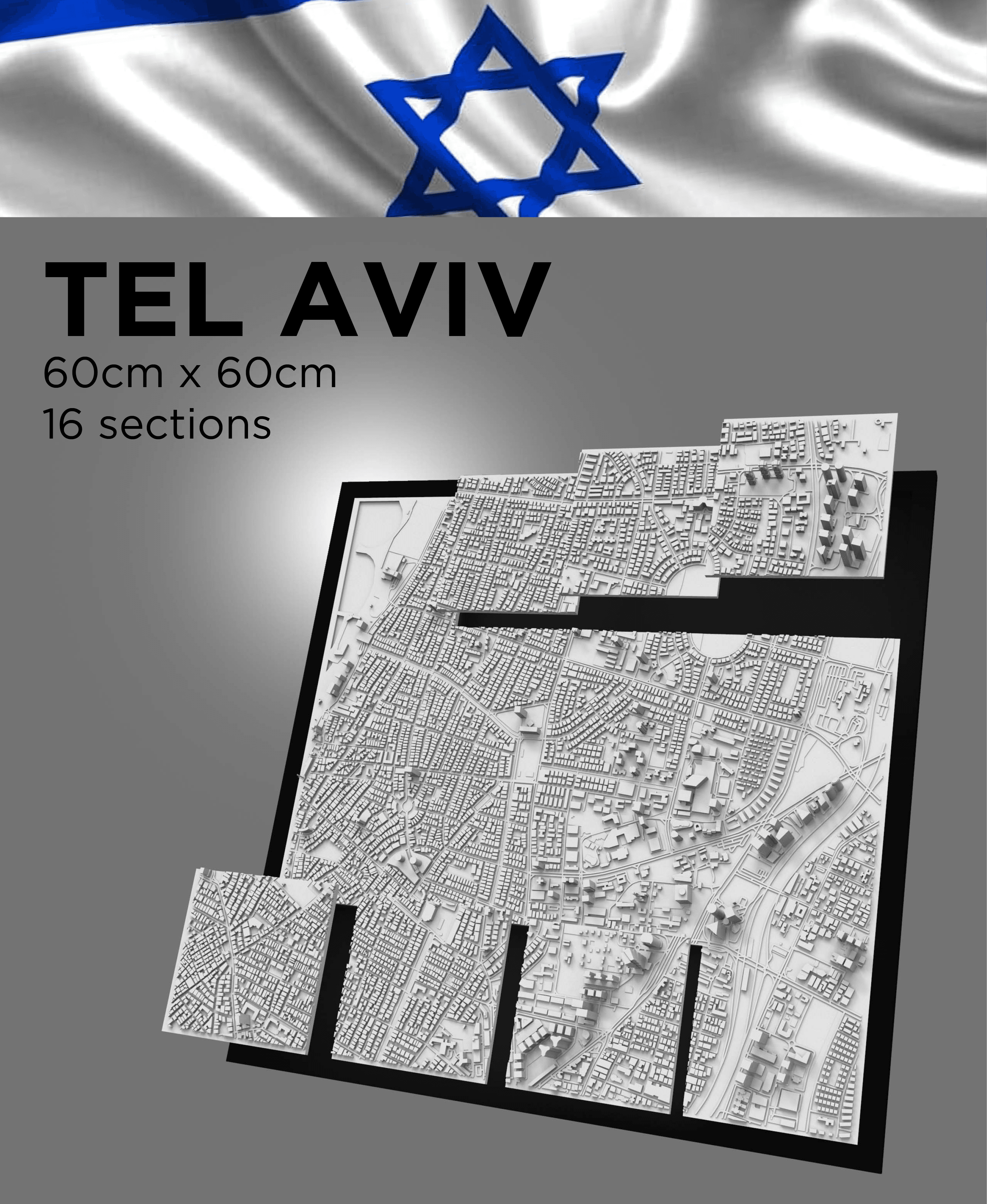 TEL AVIV, Skyline 3d map 3d model