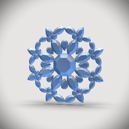 Gemstone Snowflake 1 -Ornament/Pendant 3d model