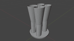 Geometric Quad-Chamber Tapered Vase 3d model