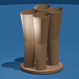 Geometric Quad-Chamber Tapered Vase 3d model