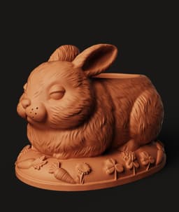 Cute Bunny Planter Multi-Color 3MF | Home Decor | Bambu Ready 3d model