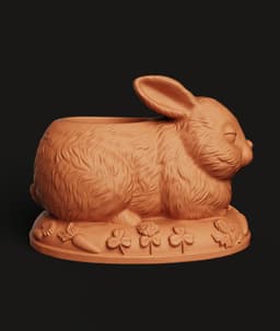 Cute Bunny Planter Multi-Color 3MF | Home Decor | Bambu Ready 3d model