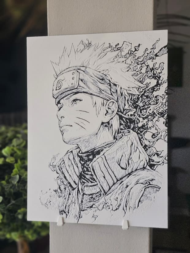 Stencil Naruto Grayscale 3D Hueforge Textured Art 3d model