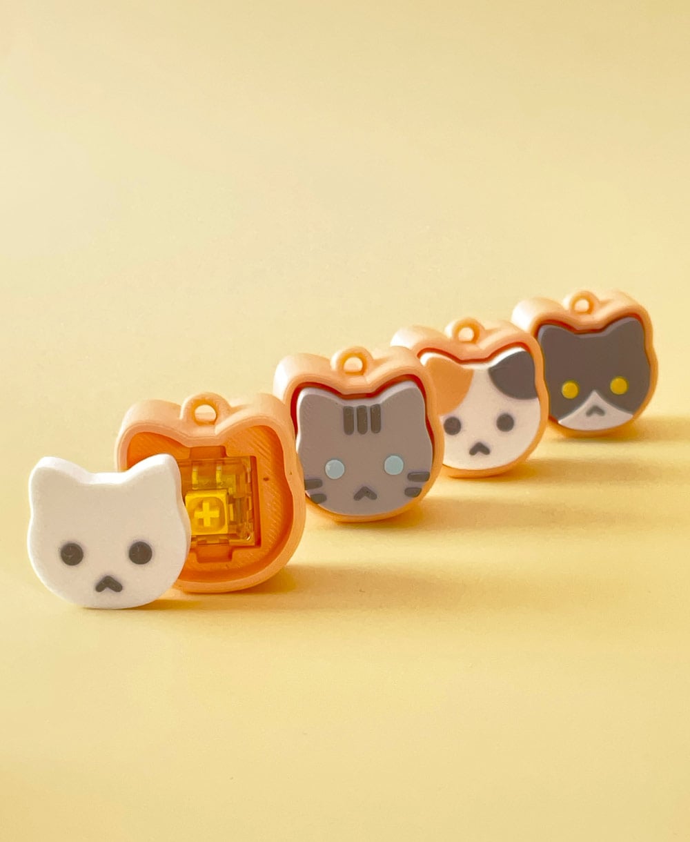 Cat Clicker Keychain Fidget Toy Bundle 3d model