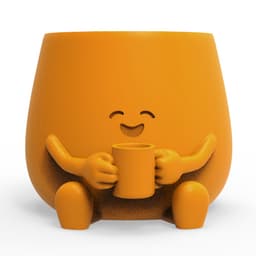 HAPPY FACE COFFEE CUP PLANTER POT 3d model