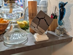 Fractured Cube Desk Sculpture 3d model