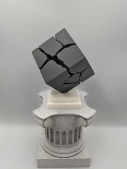Fractured Cube Desk Sculpture 3d model