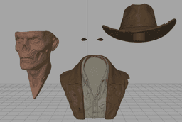 Zombie Sheriff Bust STL | Horror Decor 3D Print | Detailed 3d model