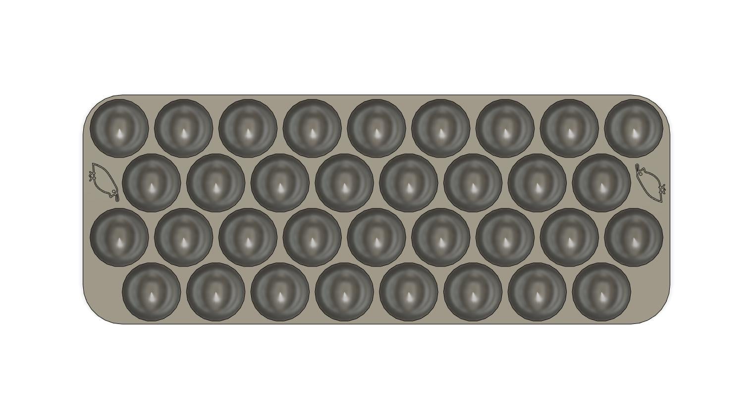 Button Egg Tray | 34 eggs 3d model