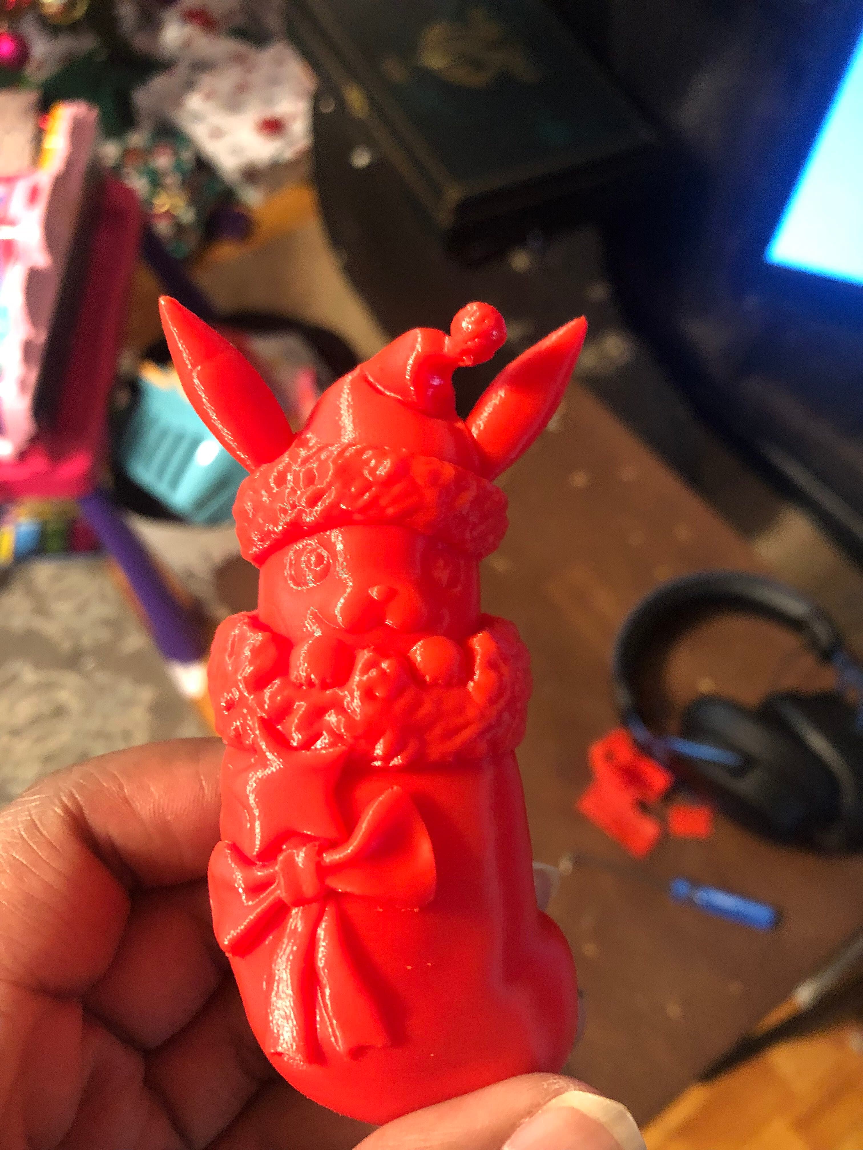 Printed using the suggested settings best i could in prusaslicer. Printed in one piece in CookieCad Candy Apple Red PLA.
Printed on Pursa i3 MK3S