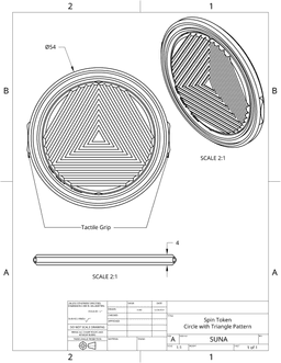 Spin Token - Circle w Triangle Pattern 3d model