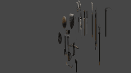 LOWPOLY MELEE PACK FOR GAME OR 3D PRINT 3d model