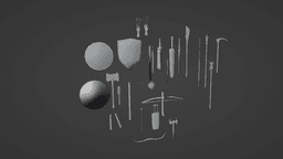 LOWPOLY MELEE PACK FOR GAME OR 3D PRINT 3d model
