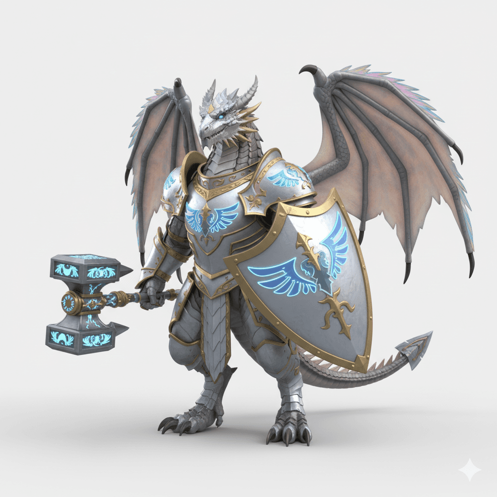 Cute Dragon : Young Paladin Dragon Holy Beast 3d model