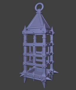 Medieval Lamp Cage Magnetic Bottom 3d model