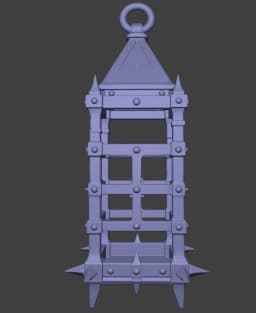 Medieval Lamp Cage Magnetic Bottom 3d model