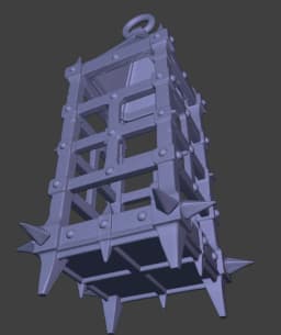 Medieval Lamp Cage Magnetic Bottom 3d model