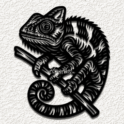 chameleon lizard wall art home decor 3d model