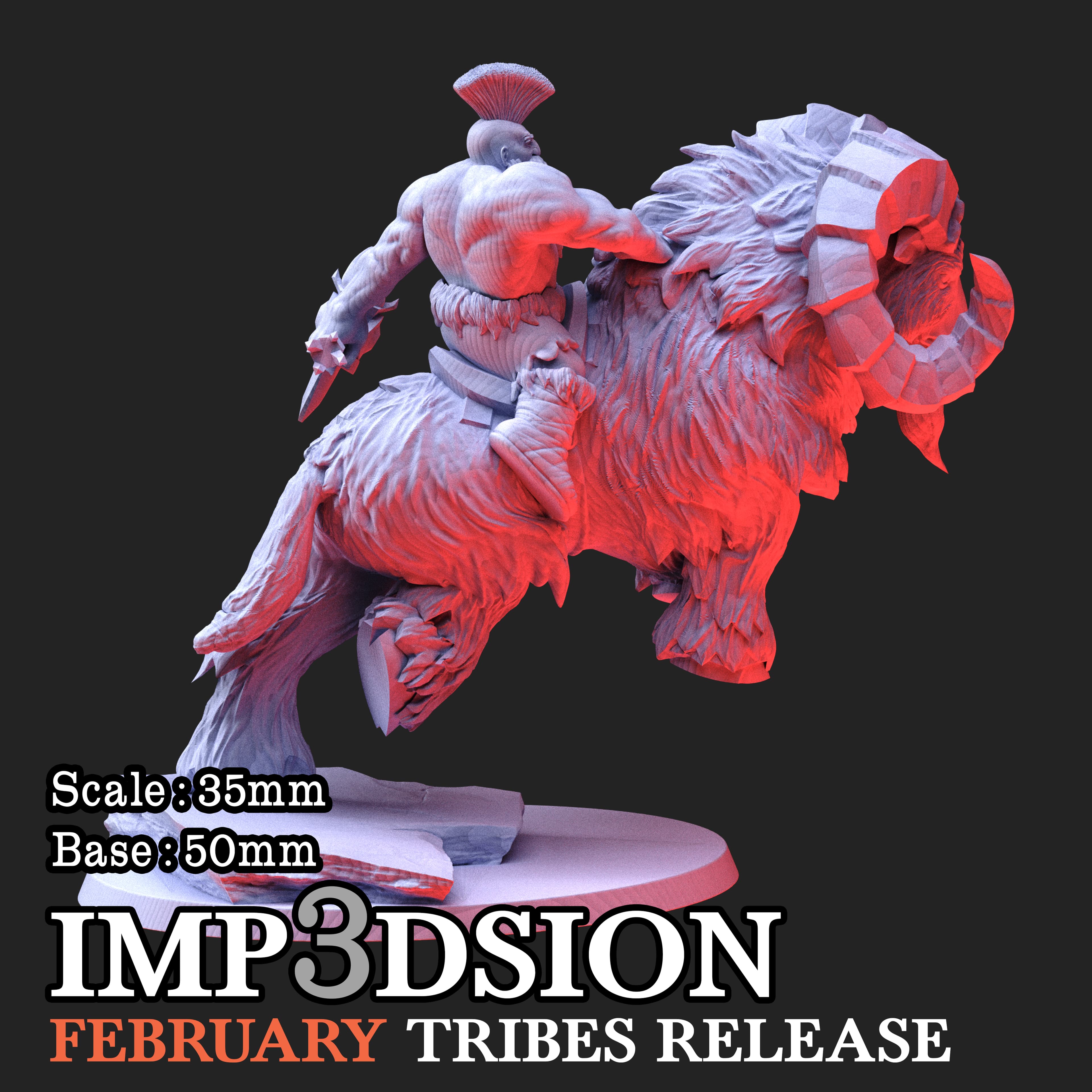 Goat rider dwarf 01 3d model