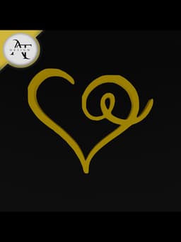 Simple Heart Symbol - 2D Art 3d model