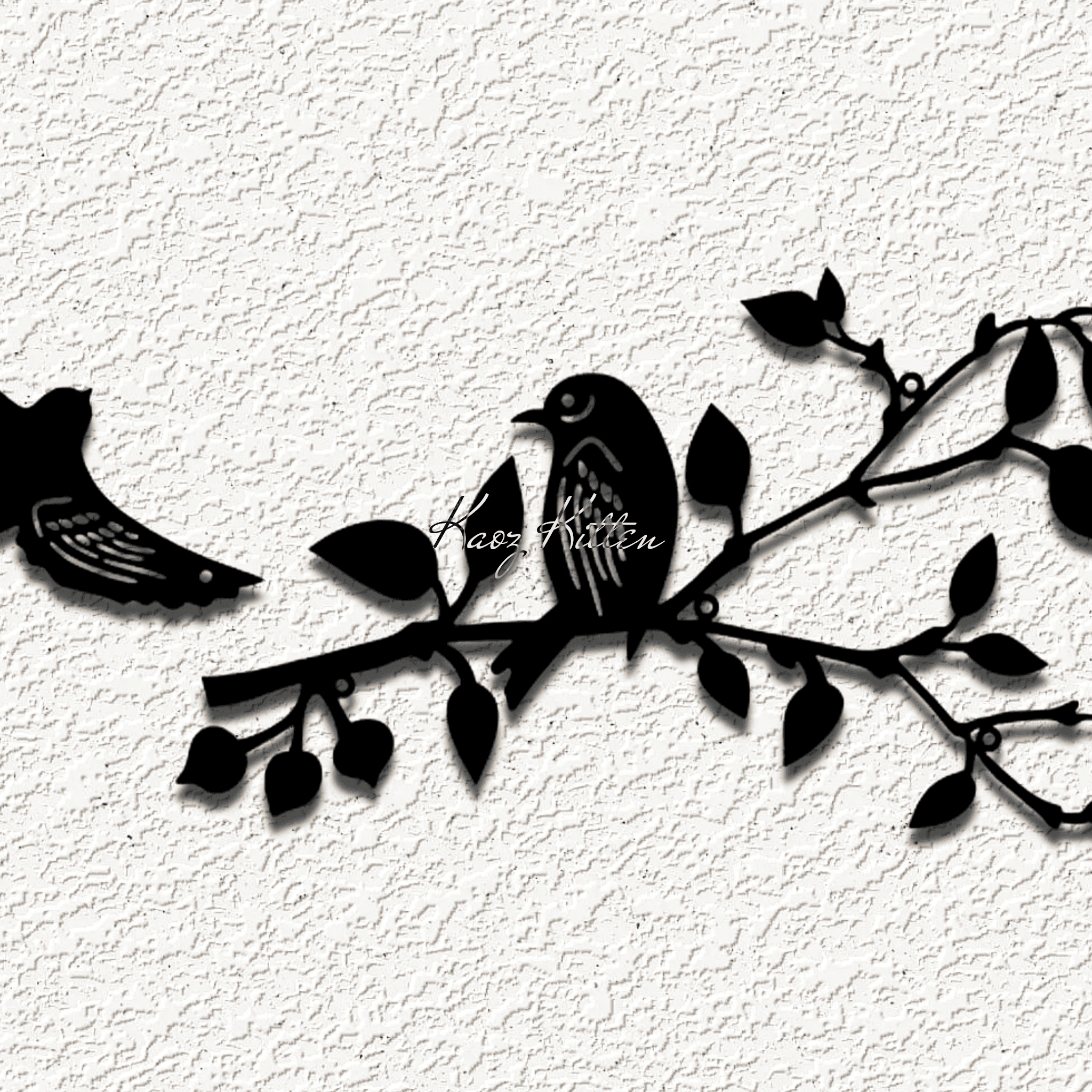 bird branch 2 set WALL ART HOME DECOR 3d model