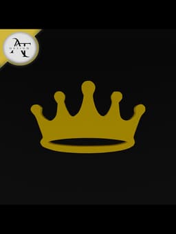Simple Crown Symbol - 2D Art 3d model