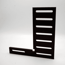 Low-Profile Sliding Right Angle Jig - Sliding clamp is 1/4" thick and can be used for wasteboards with a hole spacing of 10 or 25mm spacing - 3d model