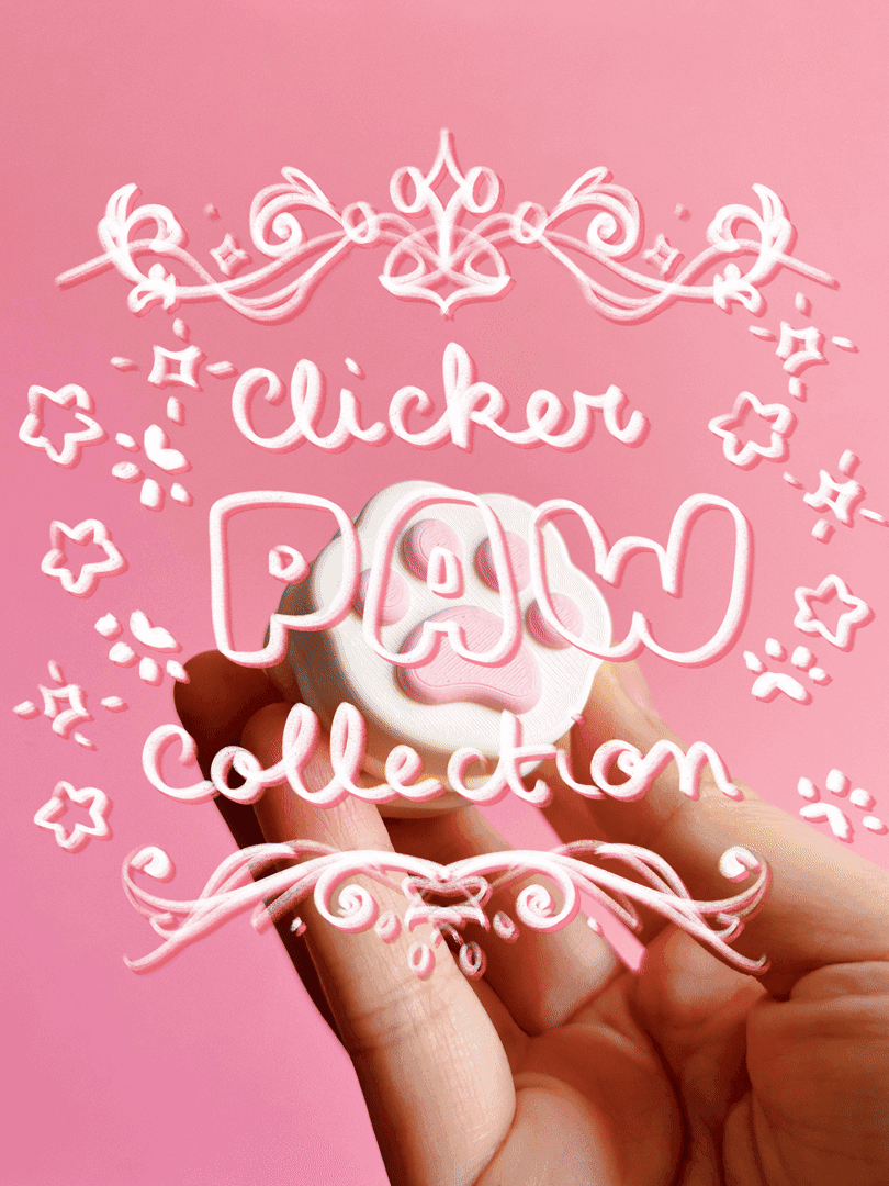 Cute Clicker Paw Collection | No AMS | Support-free 3d model