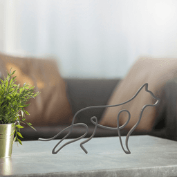 Wolf Line Art, Modern, Minimalist 3d model