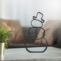 Snowman Line Art, Minimalist, Modern 3d model