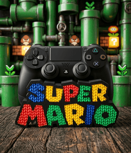 Super Mario (Logo) - Controller Holder Multiparts 3d model