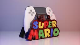 Super Mario (Logo) - Controller Holder Multiparts 3d model