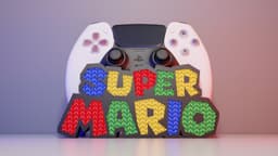 Super Mario (Logo) - Controller Holder Multiparts 3d model