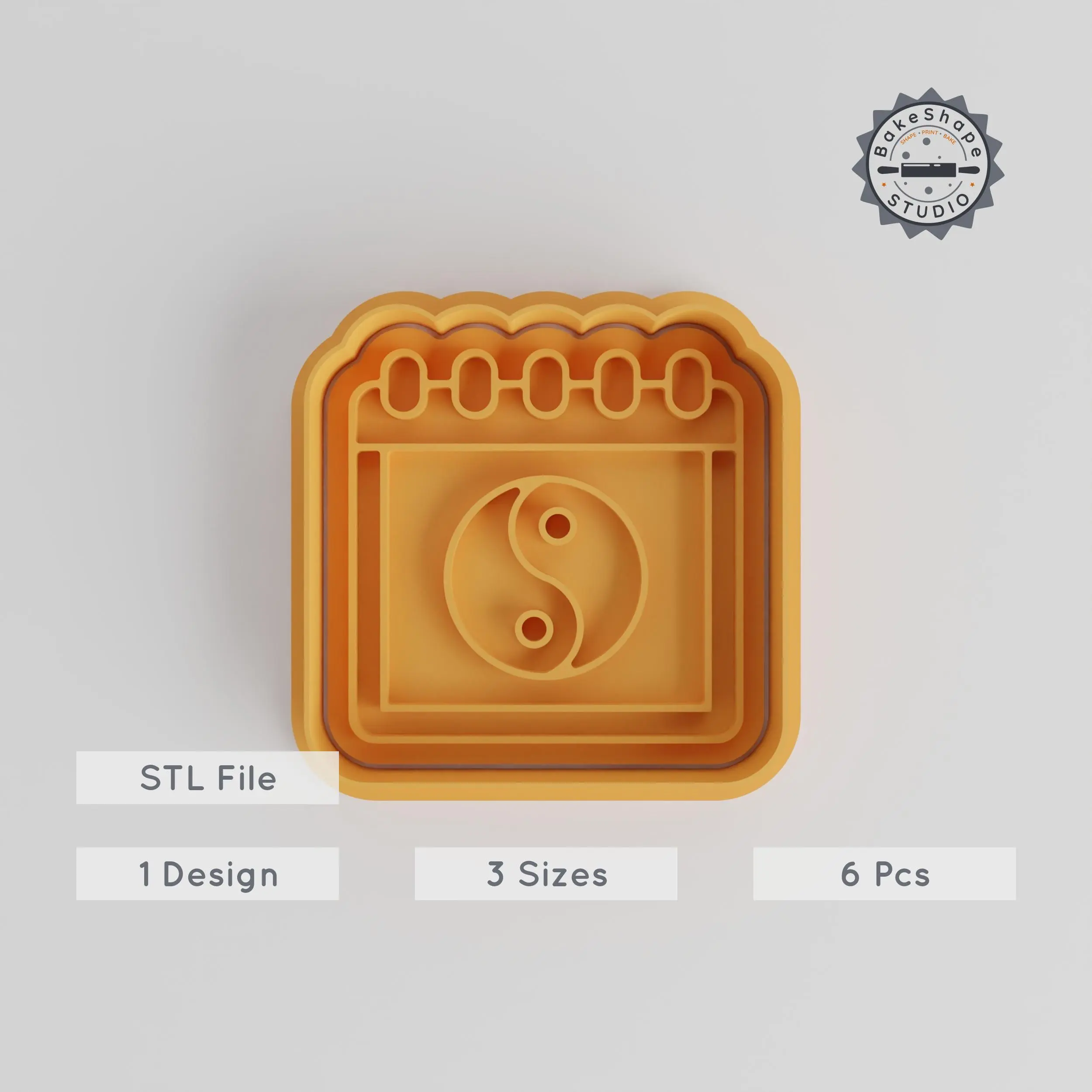 Calendar Cookie Cutter & Stamp Set, 6 Pieces, Perfect for Fondant, S/M/L Sizes, Great for Creating Planners & Timetables PRODUCT_4479 3d model