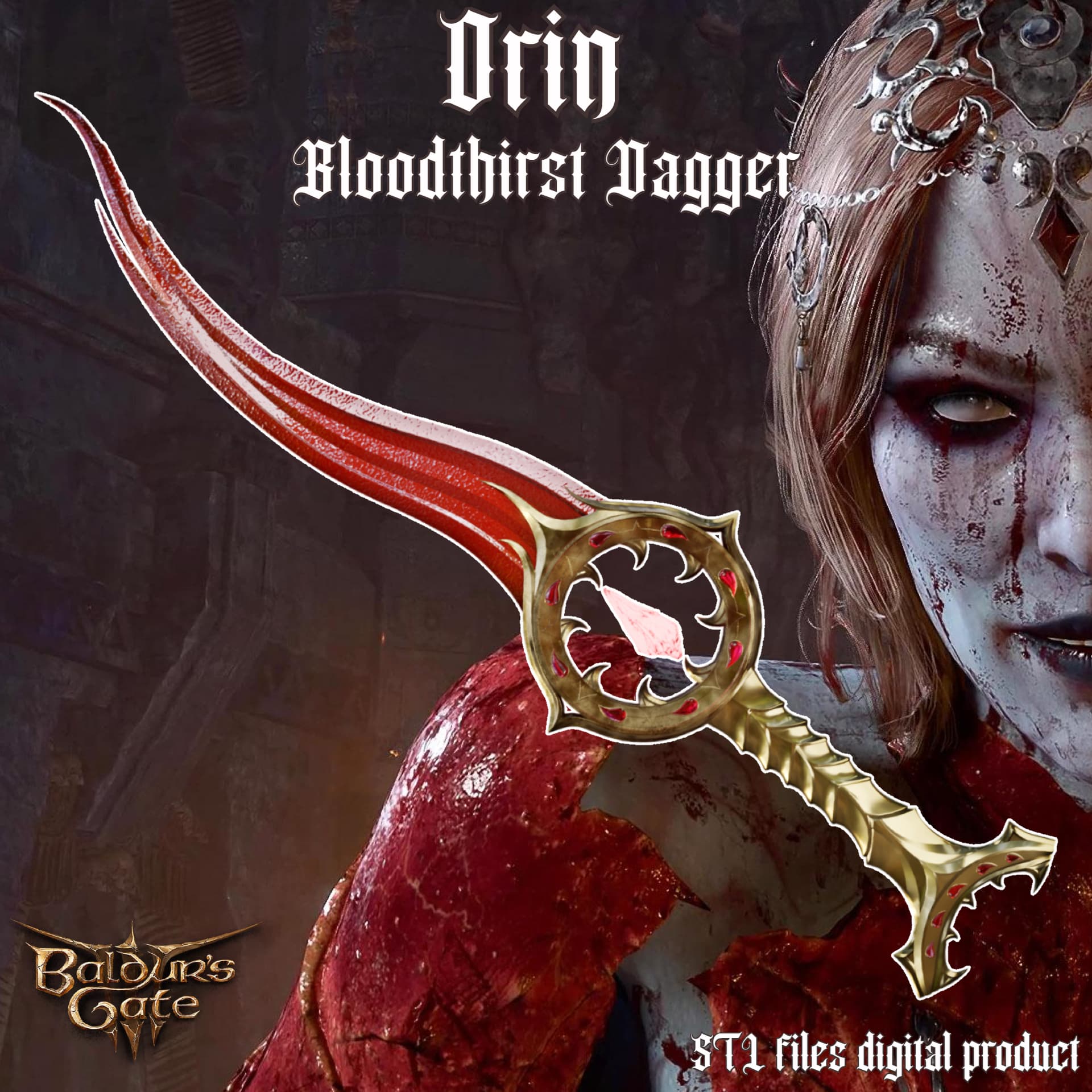 BLOODTHIRST DAGGER BALDURS GATE 3 3d model