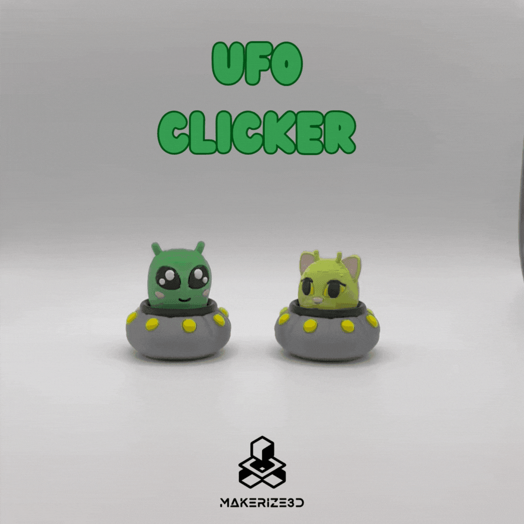 Alien & Cat UFO Clickers 3d model