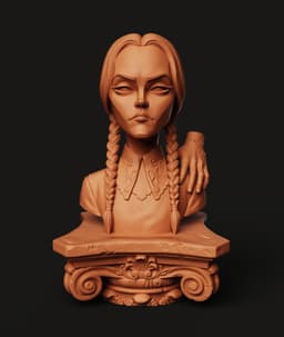 Wednesday Addams Bust STL | Gothic 3D Print | Thing Hand 3d model